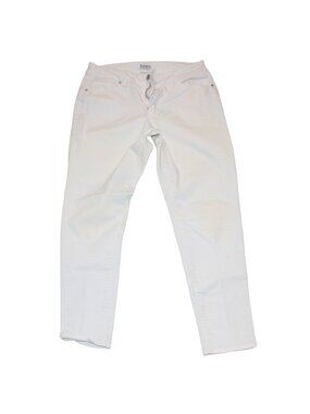 d.jeans Womens White Skinny Leg Denim Jeans High Rise Mid Wash Stretch Size 12